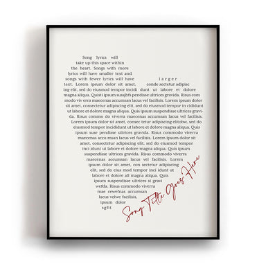 Custom Quote Song Lyrics Art Print - Full Heart