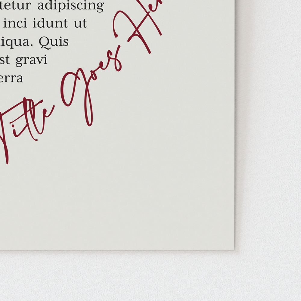 Custom Song Lyrics Art Print - Full Heart