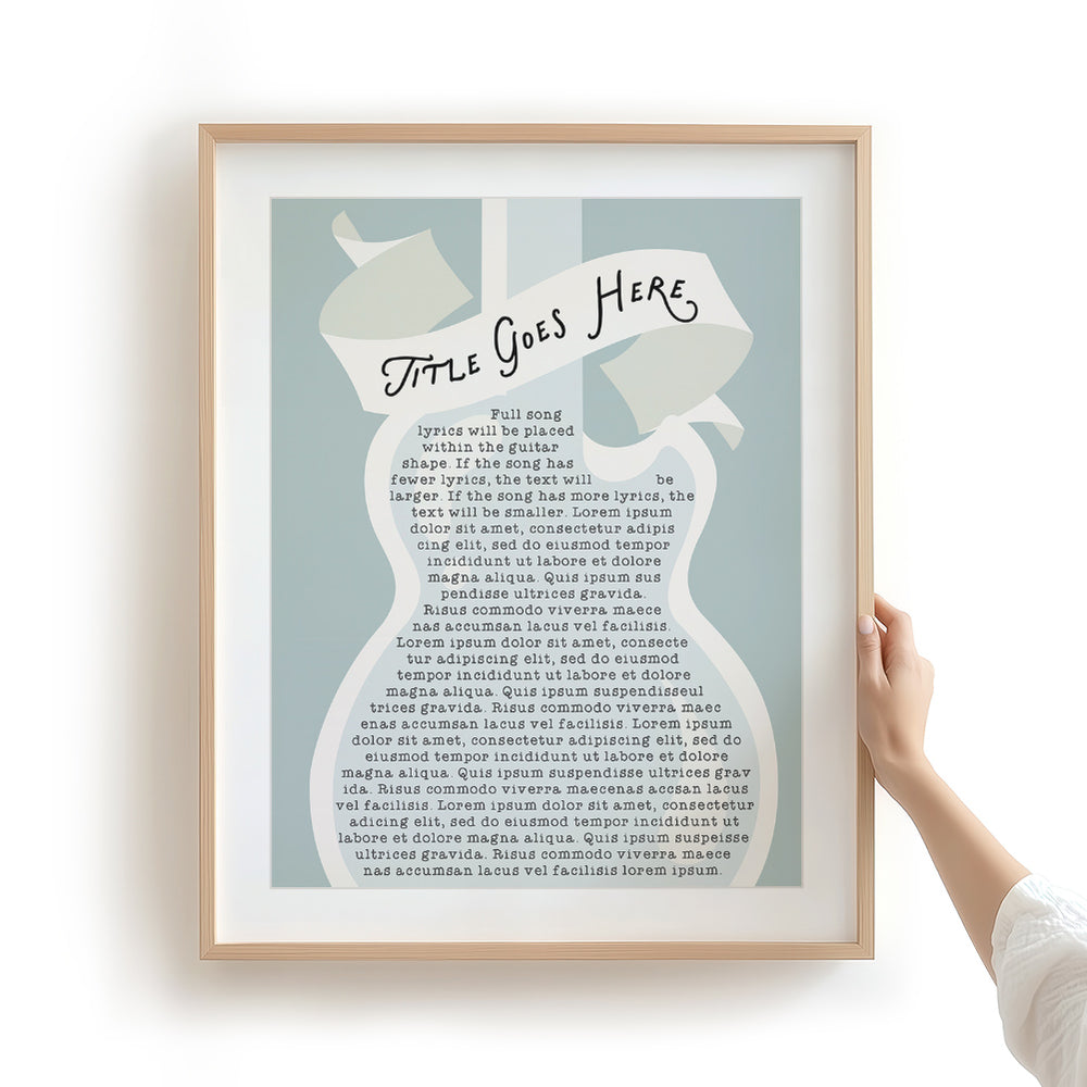 Custom Song Lyrics Art Print - Electric Guitar