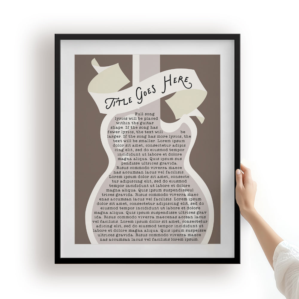 Custom Song Lyrics Art Print - Electric Guitar