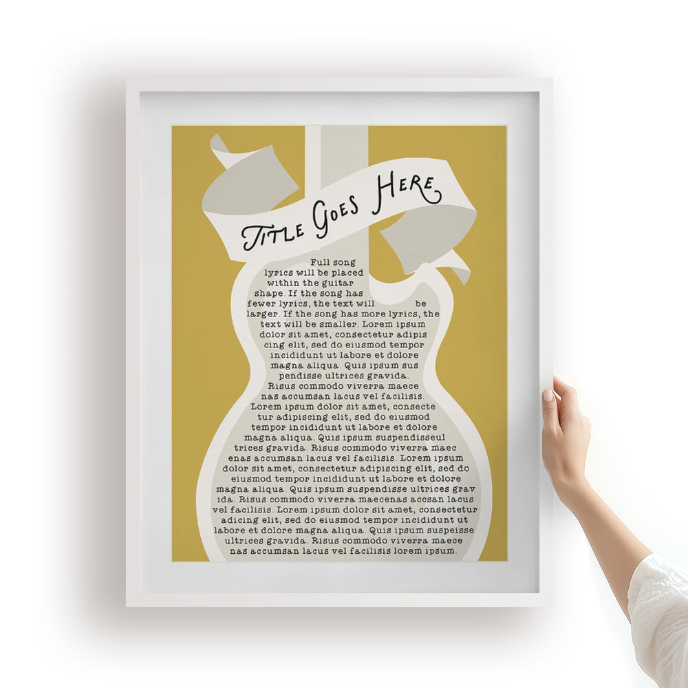 Custom Song Lyrics Art Print - Electric Guitar