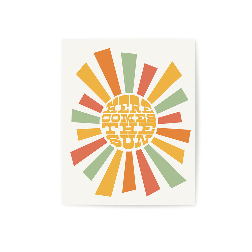 Here Comes The Sun V2 | The Beatles - Song Lyrics Retro Art Print