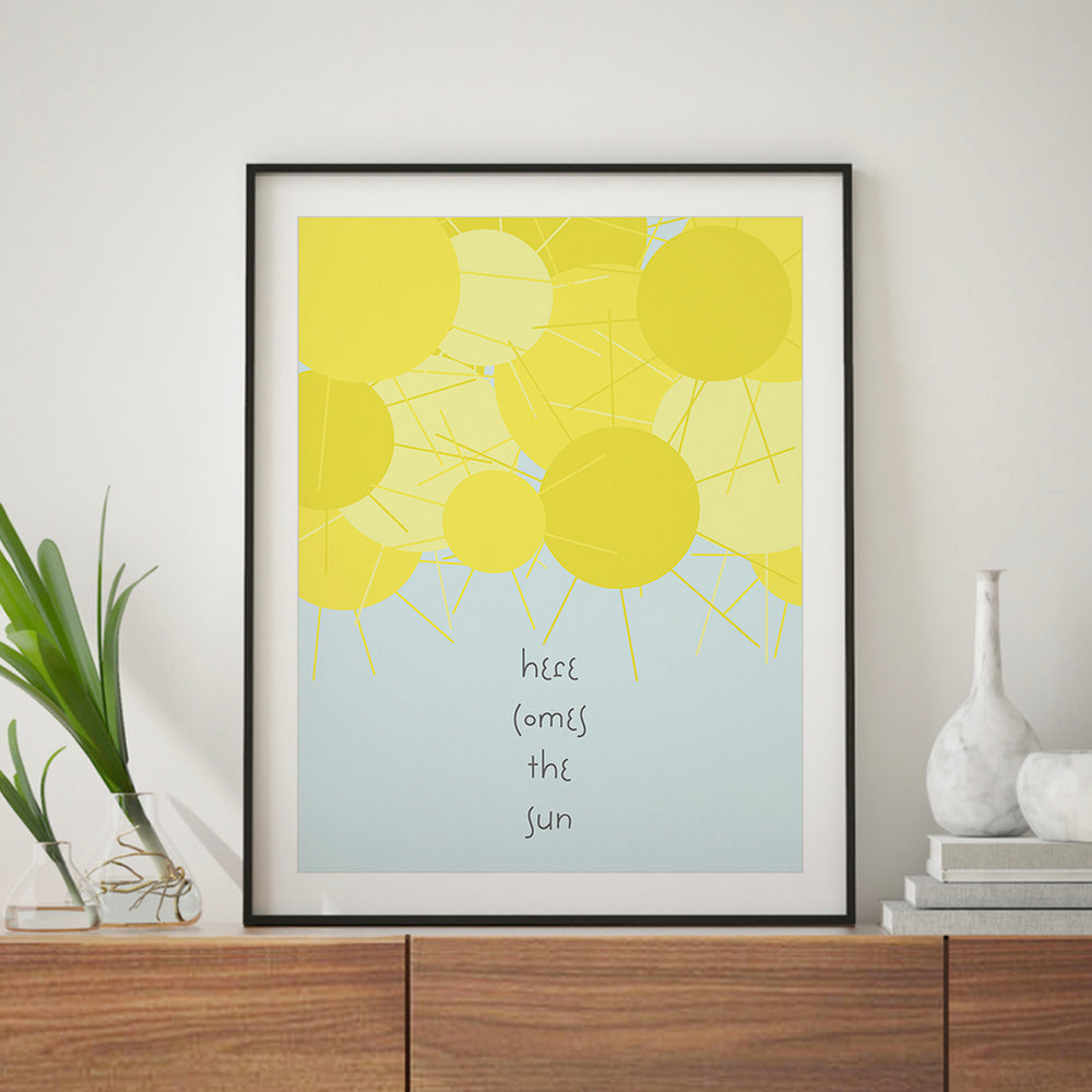 Here Comes The Sun | The Beatles - Song Lyrics Art Print