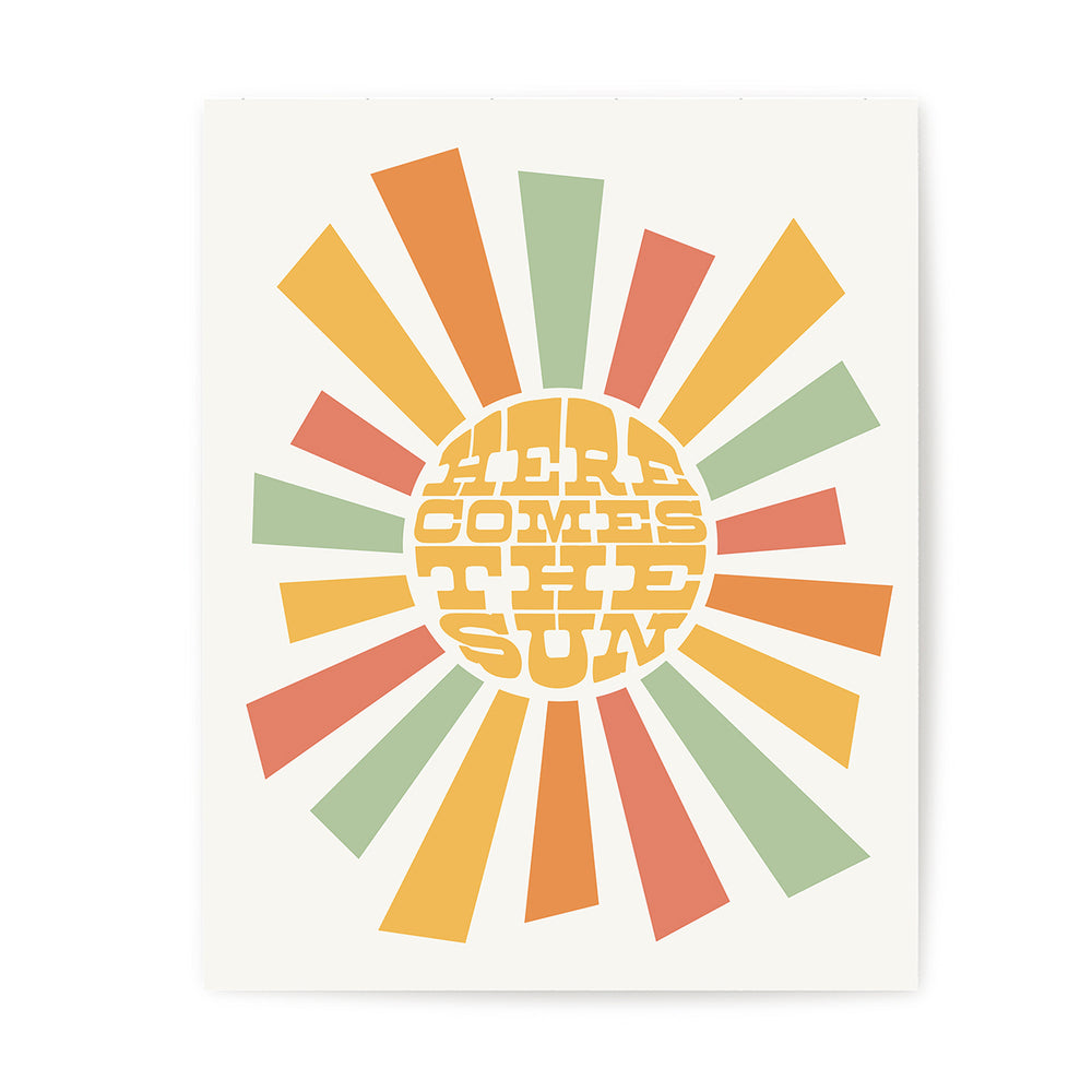 Here Comes The Sun V2 | The Beatles - Song Lyrics Retro Art Print