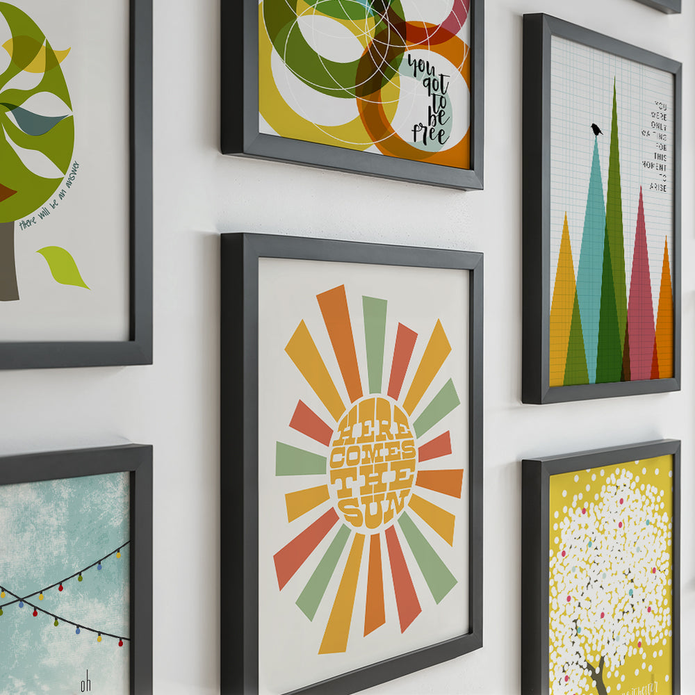 Here Comes The Sun V2 | The Beatles - Song Lyrics Retro Art Print