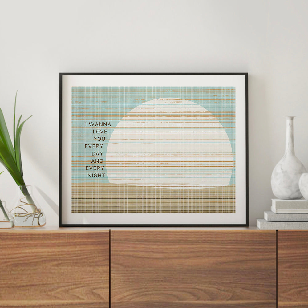 Is This Love | Bob Marley - Coastal Sunset Song Lyric Wall Art Print