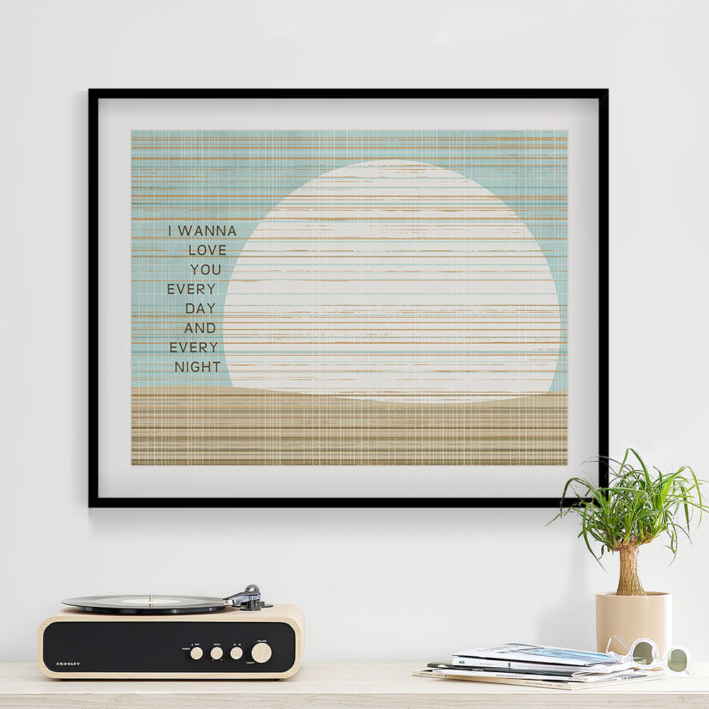Is This Love | Bob Marley - Coastal Sunset Song Lyric Wall Art Print