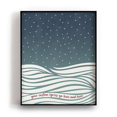 Custom Quote Song Lyrics Art Print - Night Waves