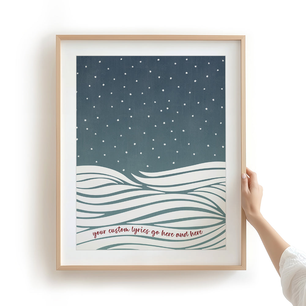 Custom Quote Song Lyrics Art Print - Night Waves