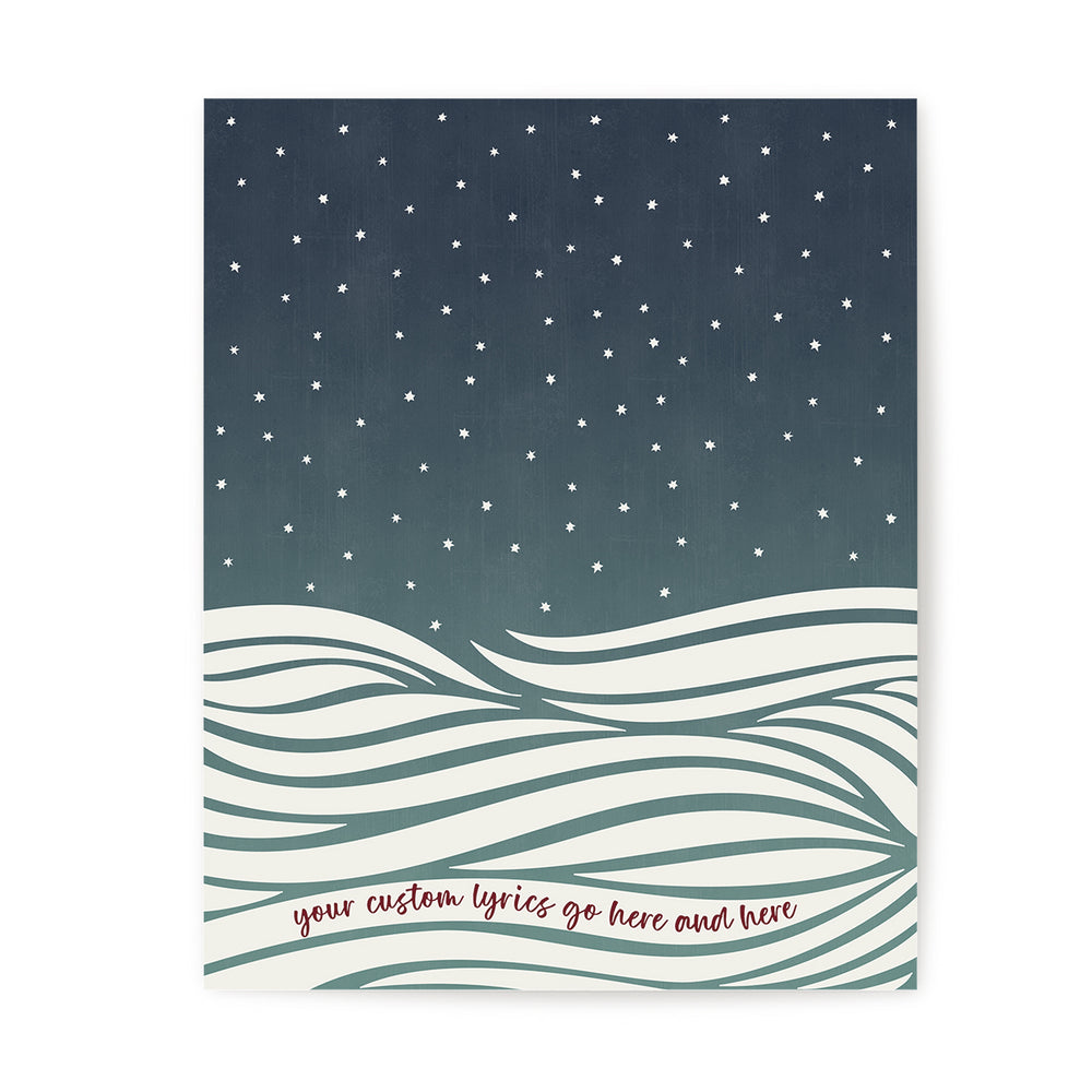 Custom Quote Song Lyrics Art Print - Night Waves