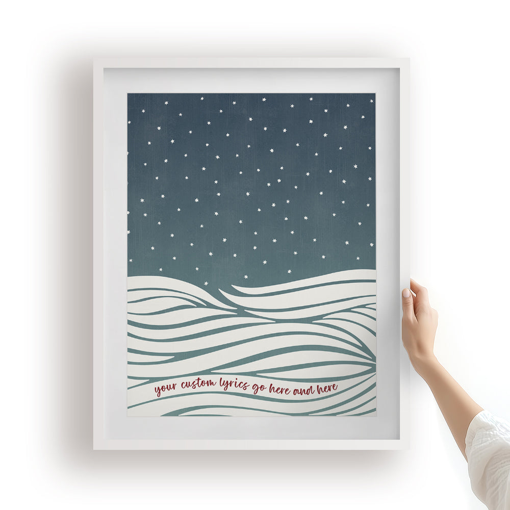 Custom Quote Song Lyrics Art Print - Night Waves
