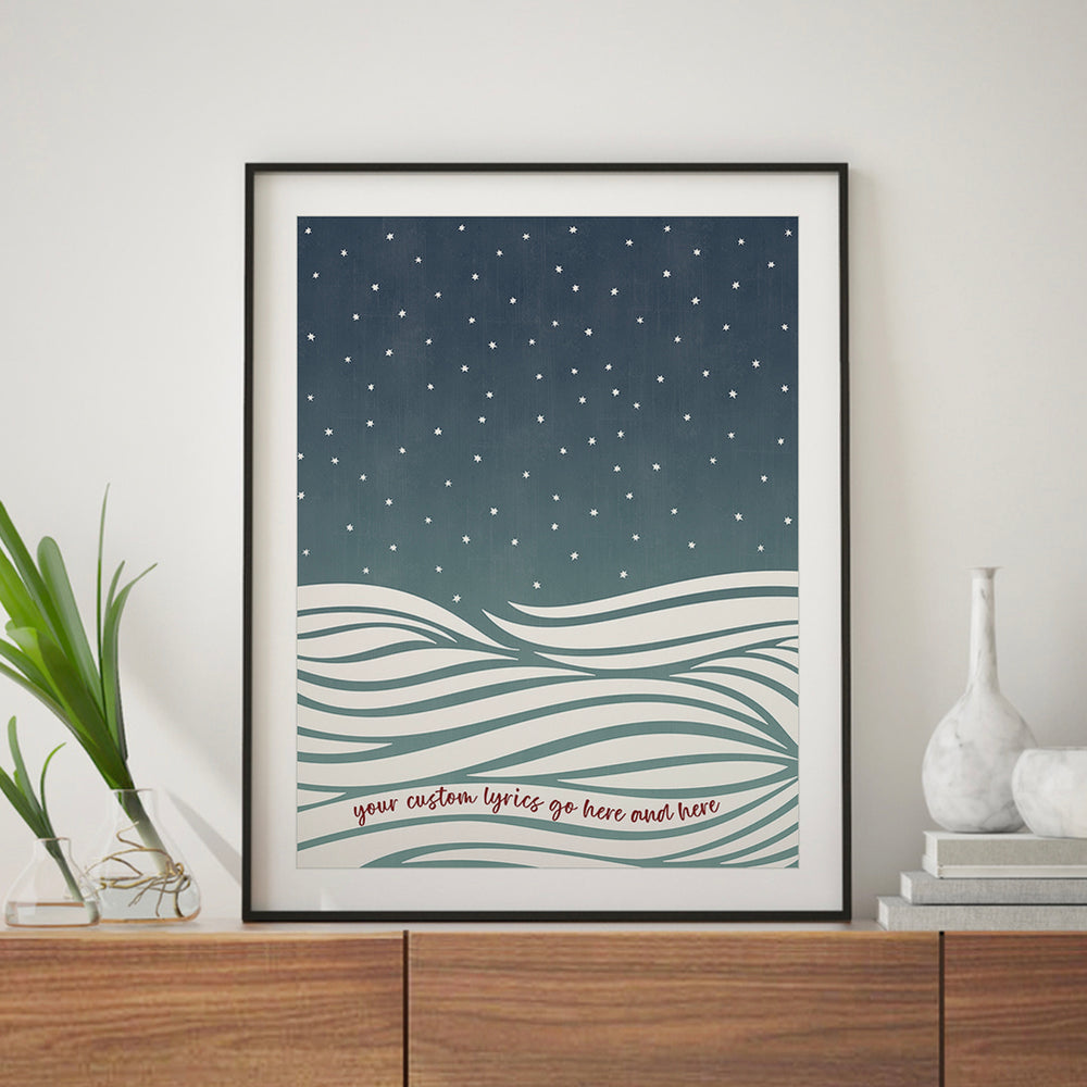 Custom Quote Song Lyrics Art Print - Night Waves