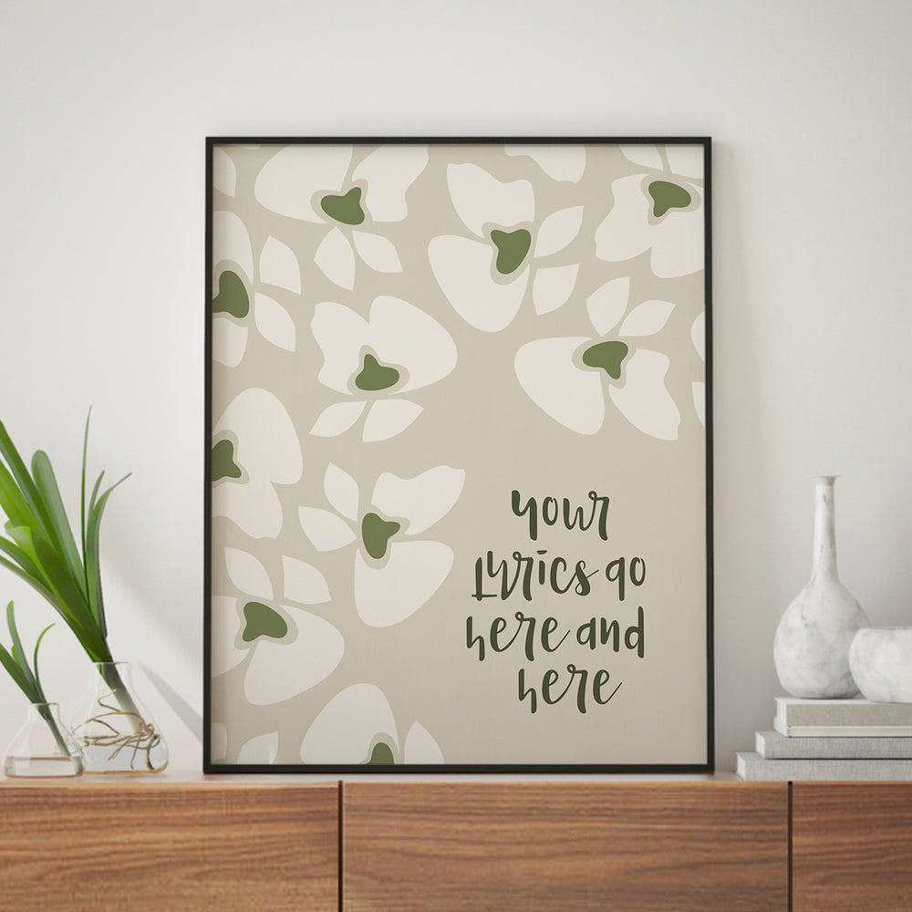 custom song lyric wall art print