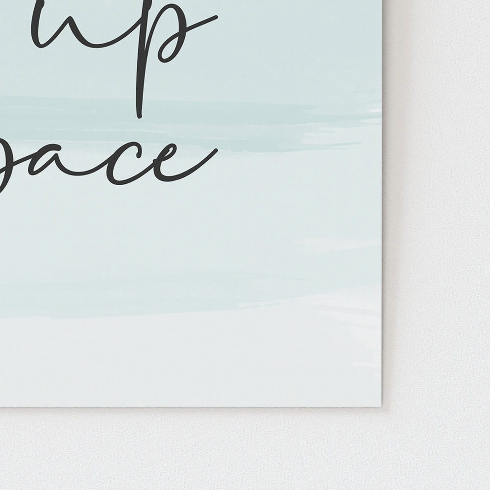 Custom Quote Song Lyrics Art Print - Aqua Ombre
