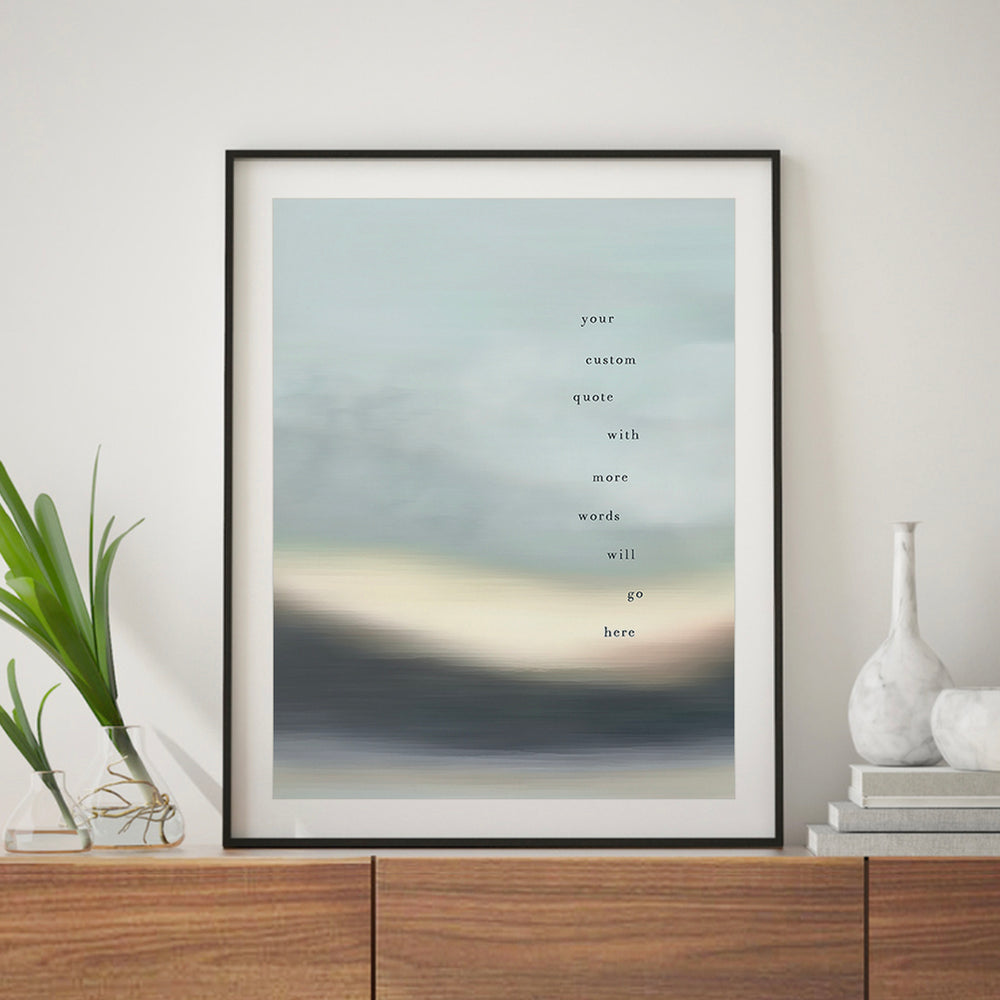 Custom Quote Song Lyrics Art Print - Minimalist Landscape