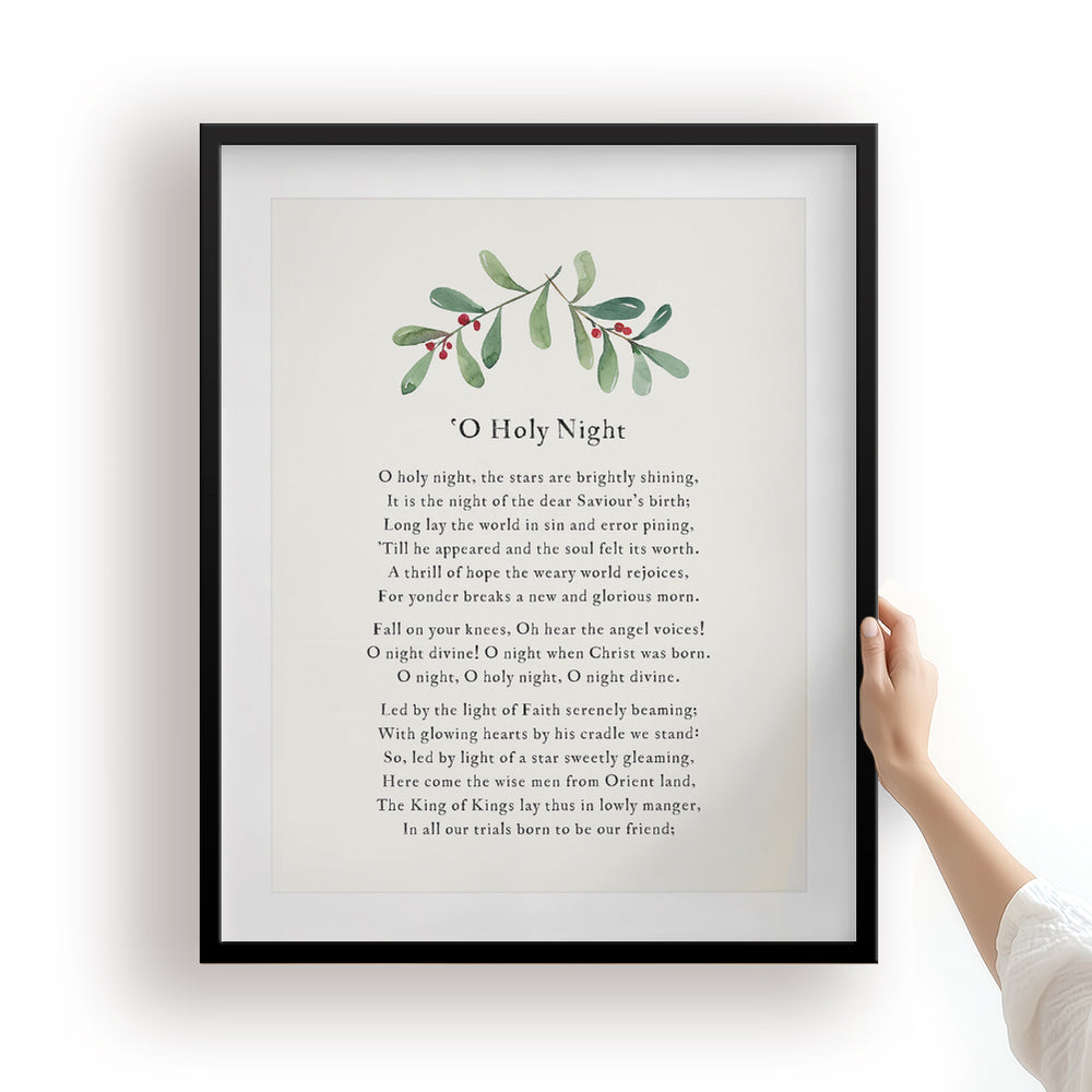 O Holy Night - Christmas Song Lyric Wall Art Print