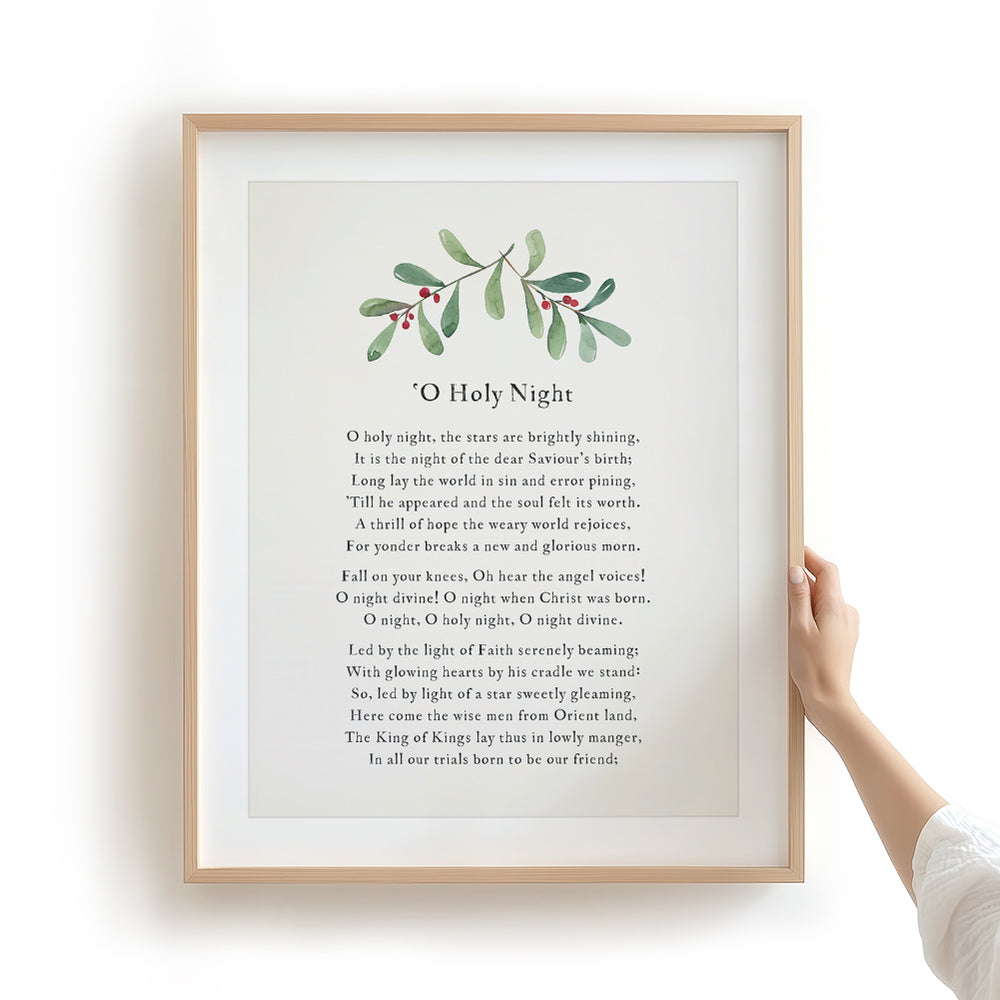O Holy Night - Christmas Song Lyric Wall Art Print