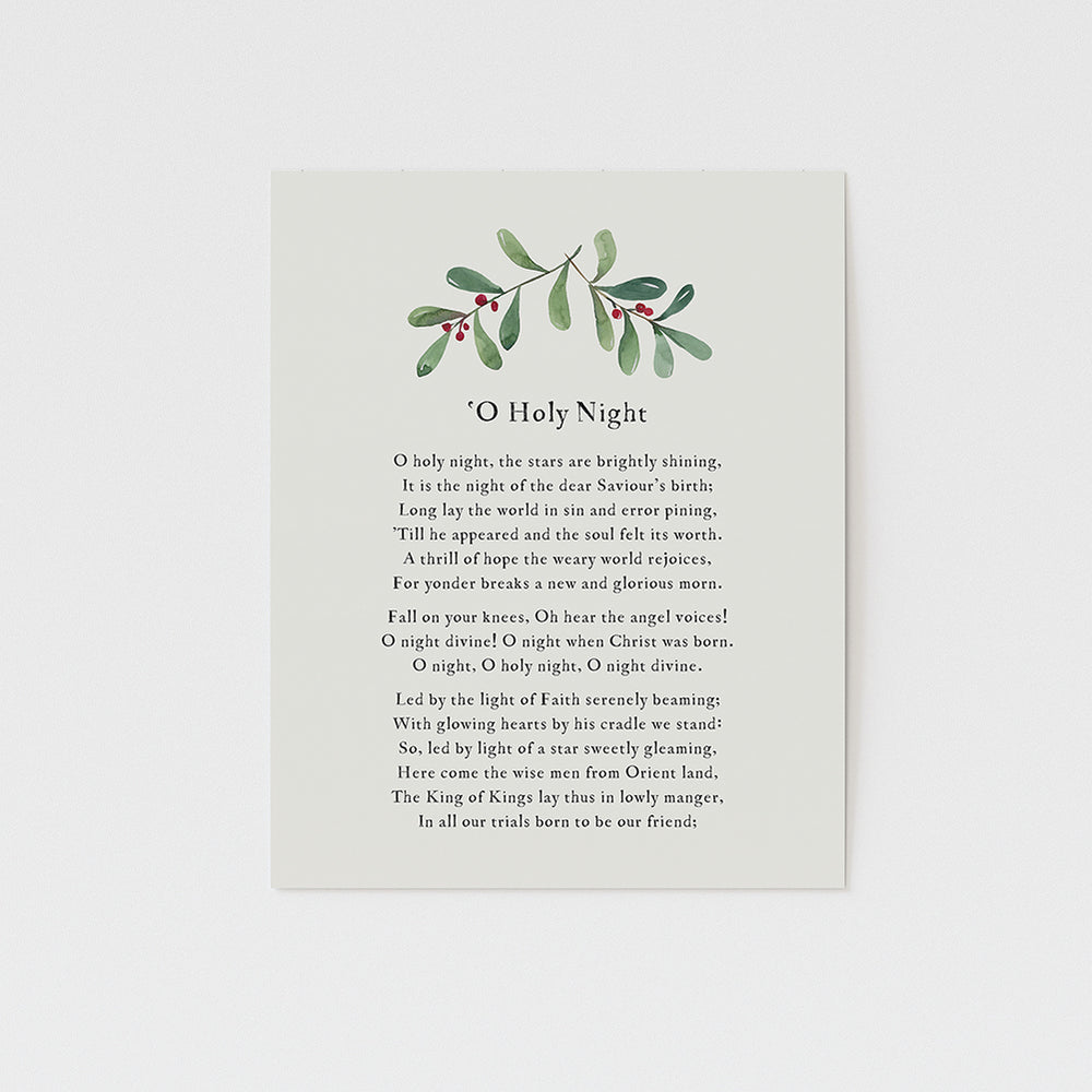 O Holy Night - Christmas Song Lyric Wall Art Print