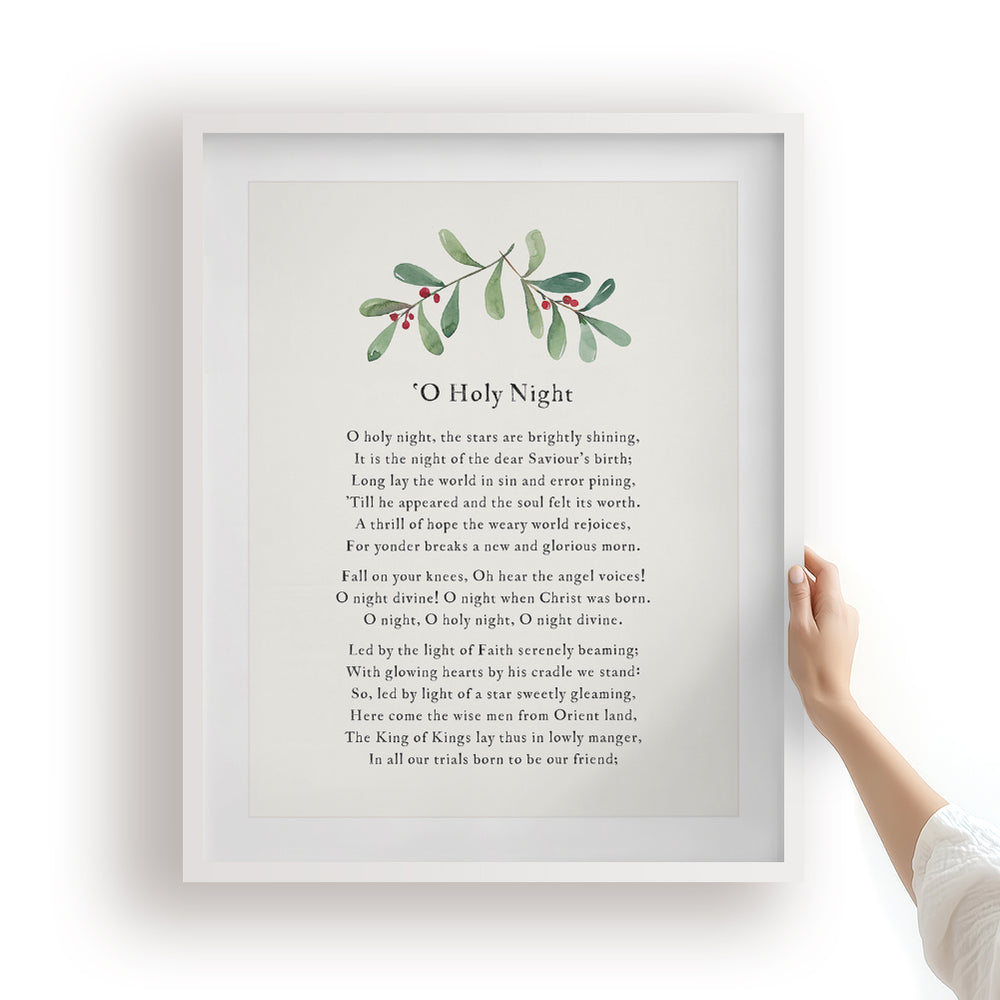 O Holy Night - Christmas Song Lyric Wall Art Print