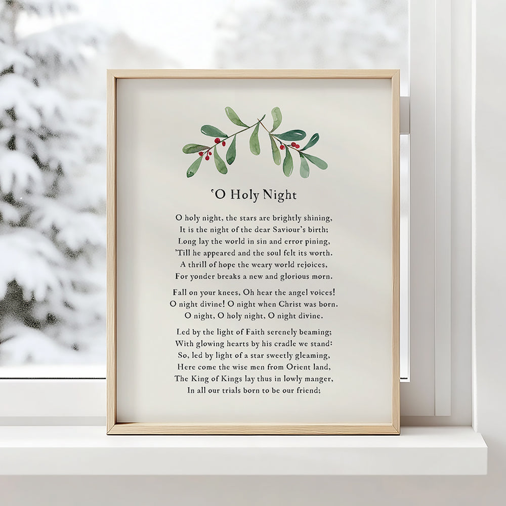 O Holy Night - Christmas Song Lyric Wall Art Print