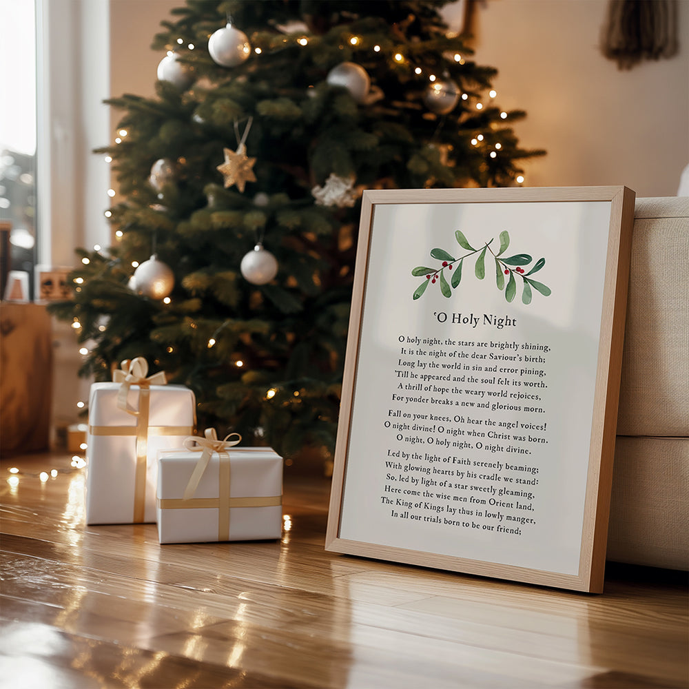 O Holy Night - Christmas Song Lyric Wall Art Print