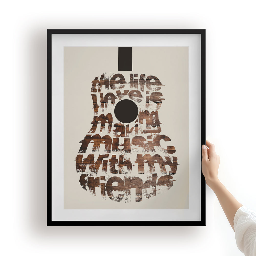 On The Road Again | Willie Nelson - Guitar Song Lyric Wall Art Music Poster