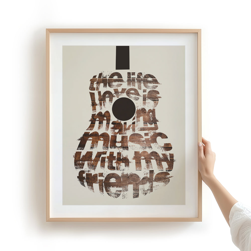 On The Road Again | Willie Nelson - Guitar Song Lyric Wall Art Music Poster