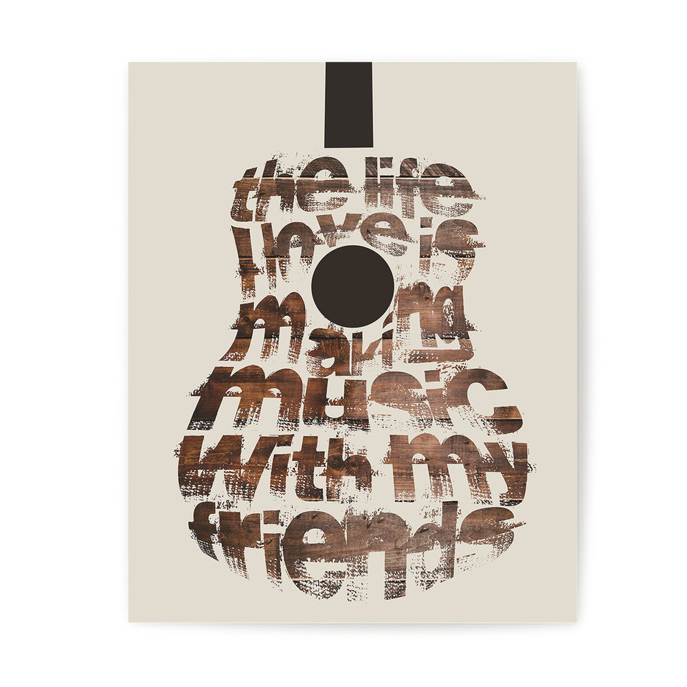 On The Road Again | Willie Nelson - Guitar Song Lyric Wall Art Music Poster
