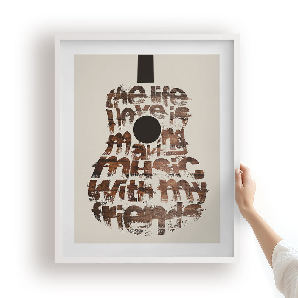 On The Road Again | Willie Nelson - Guitar Song Lyric Wall Art Music Poster
