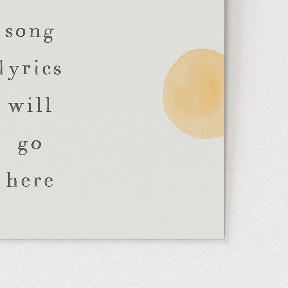 Custom Quote Song Lyrics Art Print - Watercolor Dots