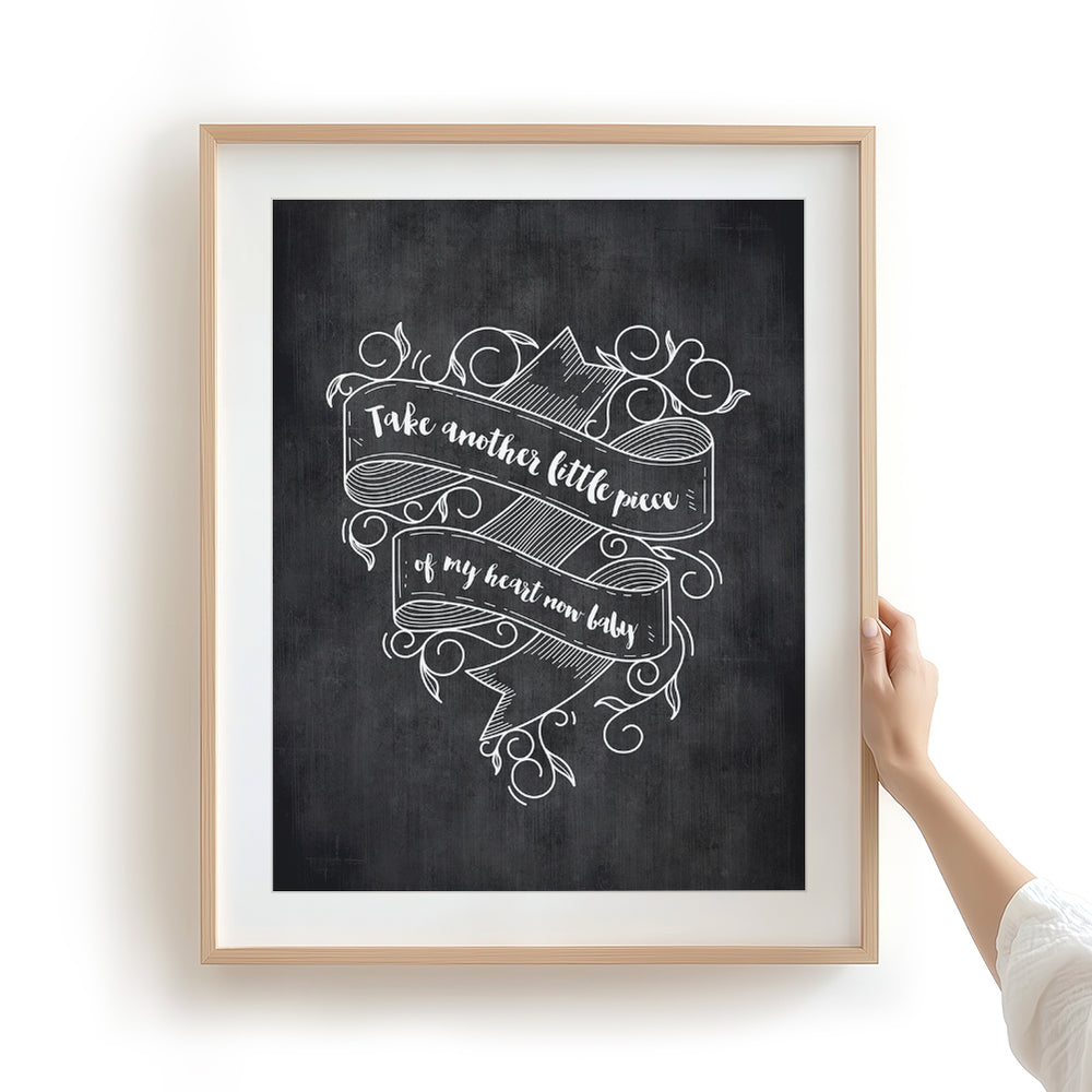 Piece Of My Heart | Janis Joplin - Song Lyrics Art Print Music Poster