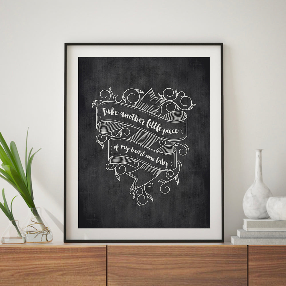Piece Of My Heart | Janis Joplin - Song Lyrics Art Print Music Poster