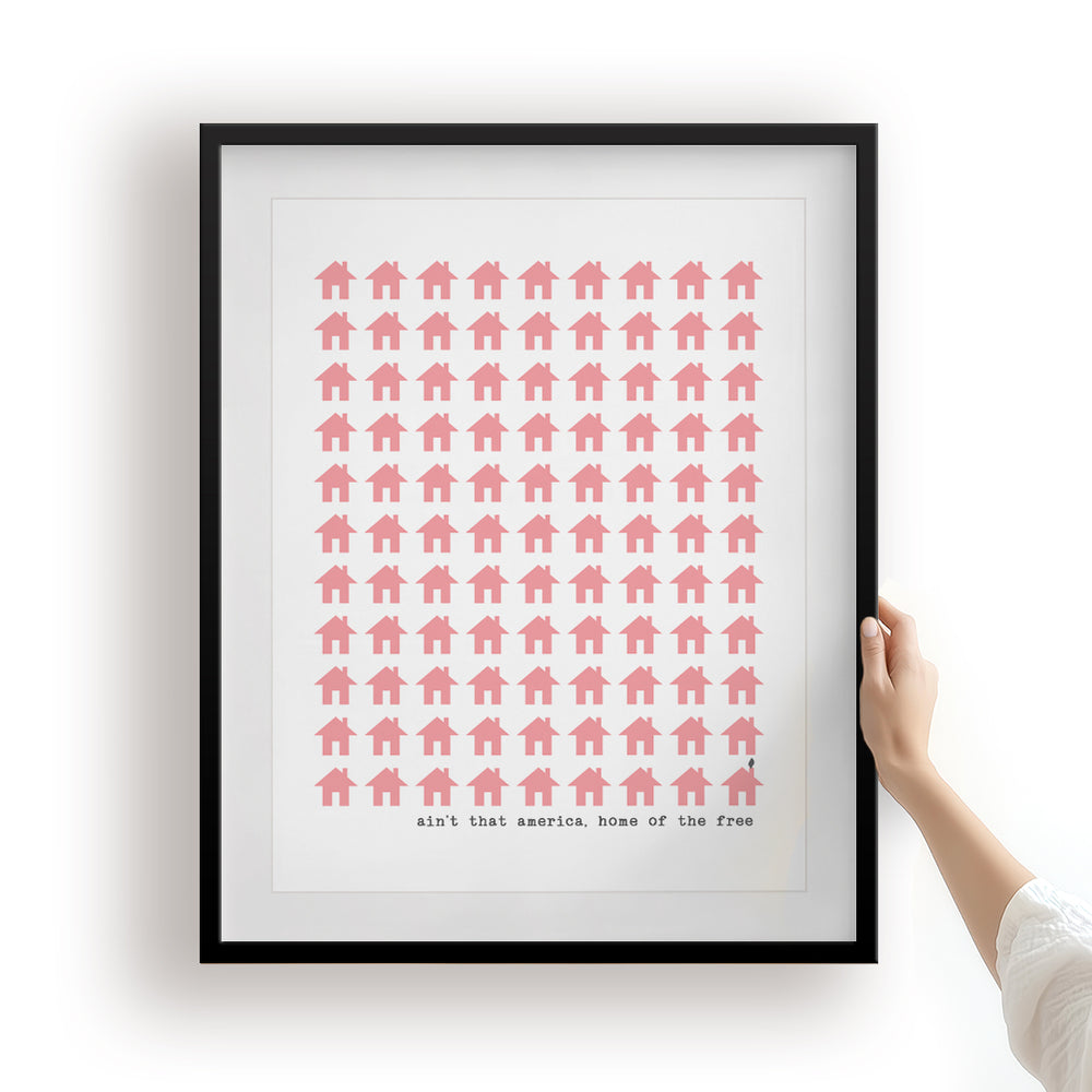 Pink Houses | John Mellencamp - Song Lyrics Art Print
