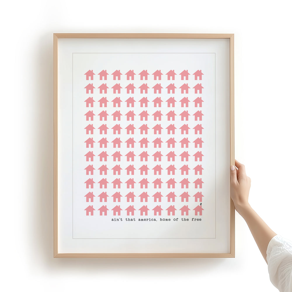 Pink Houses | John Mellencamp - Song Lyrics Art Print