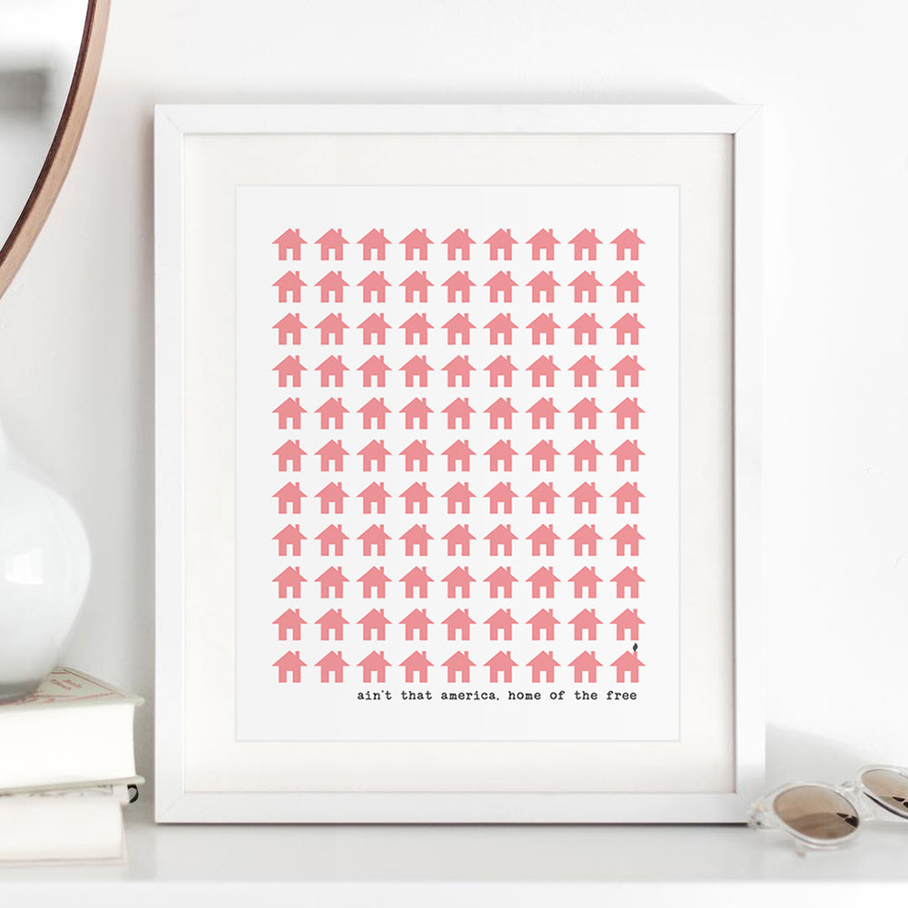 Pink Houses | John Mellencamp - Song Lyrics Art Print