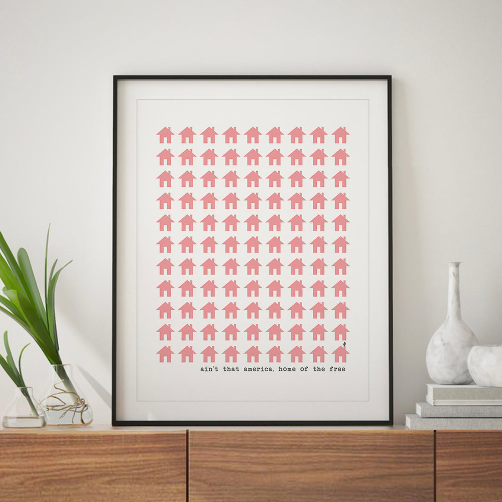 Pink Houses | John Mellencamp - Song Lyrics Art Print
