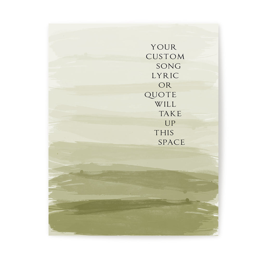 Custom Song Lyrics Art Print - Ombre Paint
