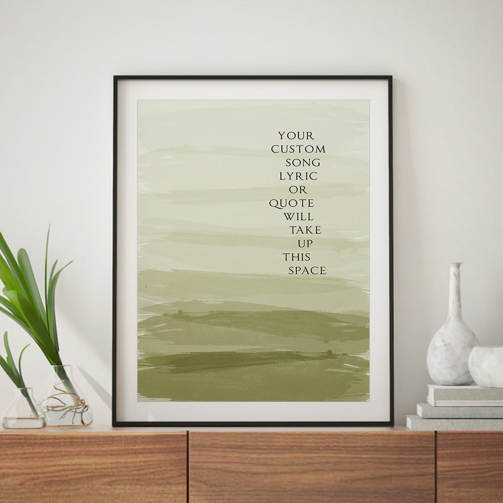 Custom Song Lyrics Art Print - Ombre Paint