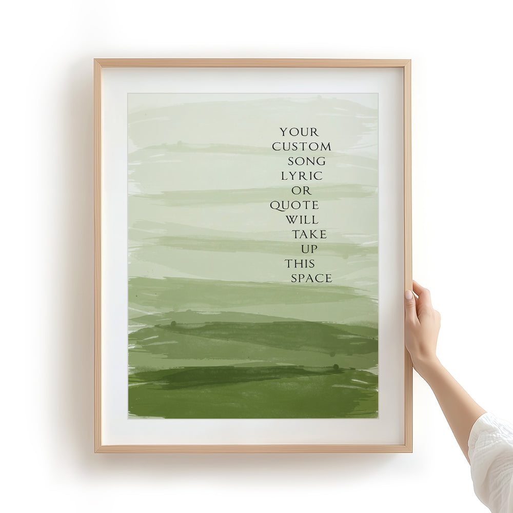Custom Song Lyrics Art Print - Ombre Paint