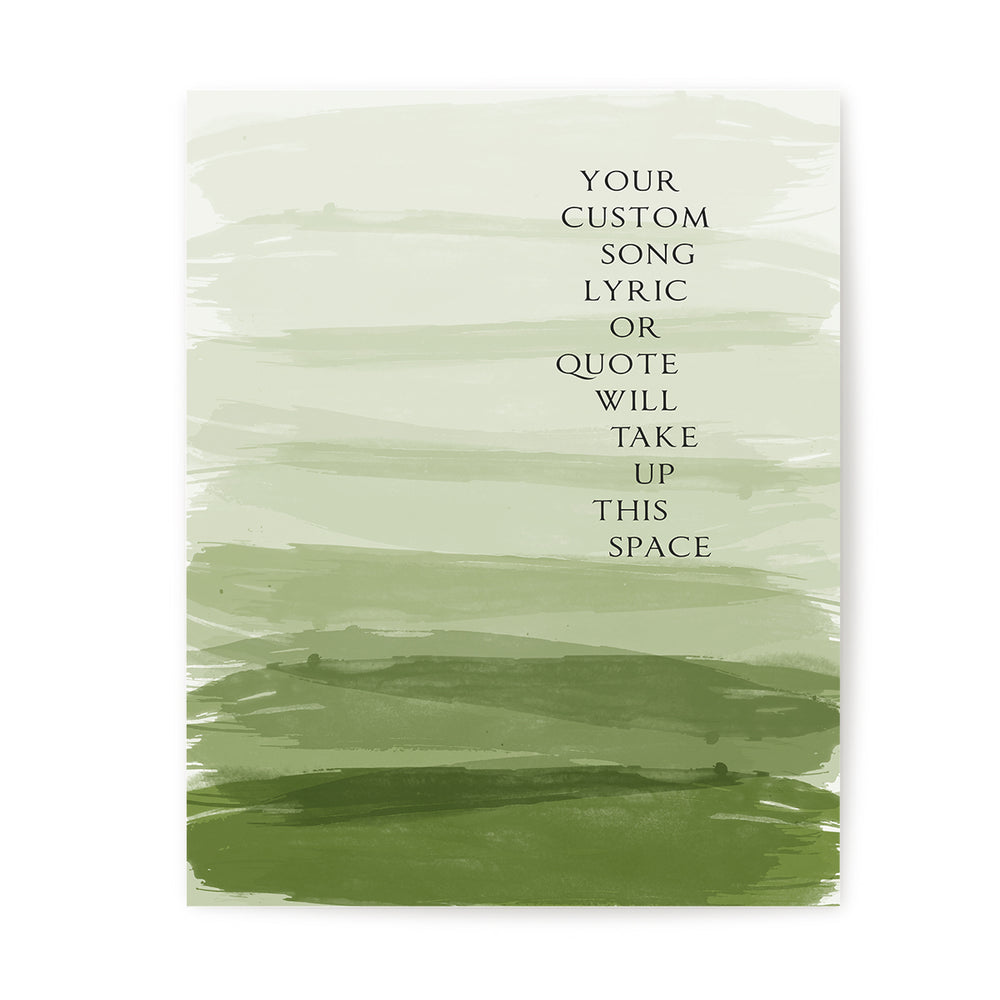 Custom Song Lyrics Art Print - Ombre Paint