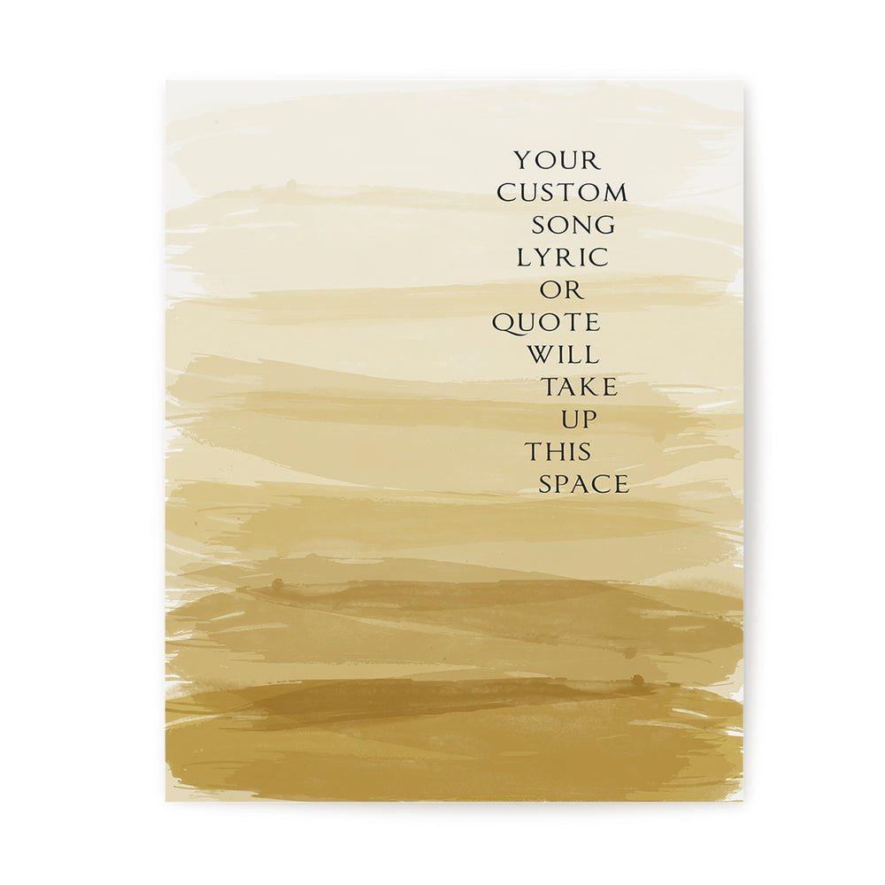 Custom Song Lyrics Art Print - Ombre Paint