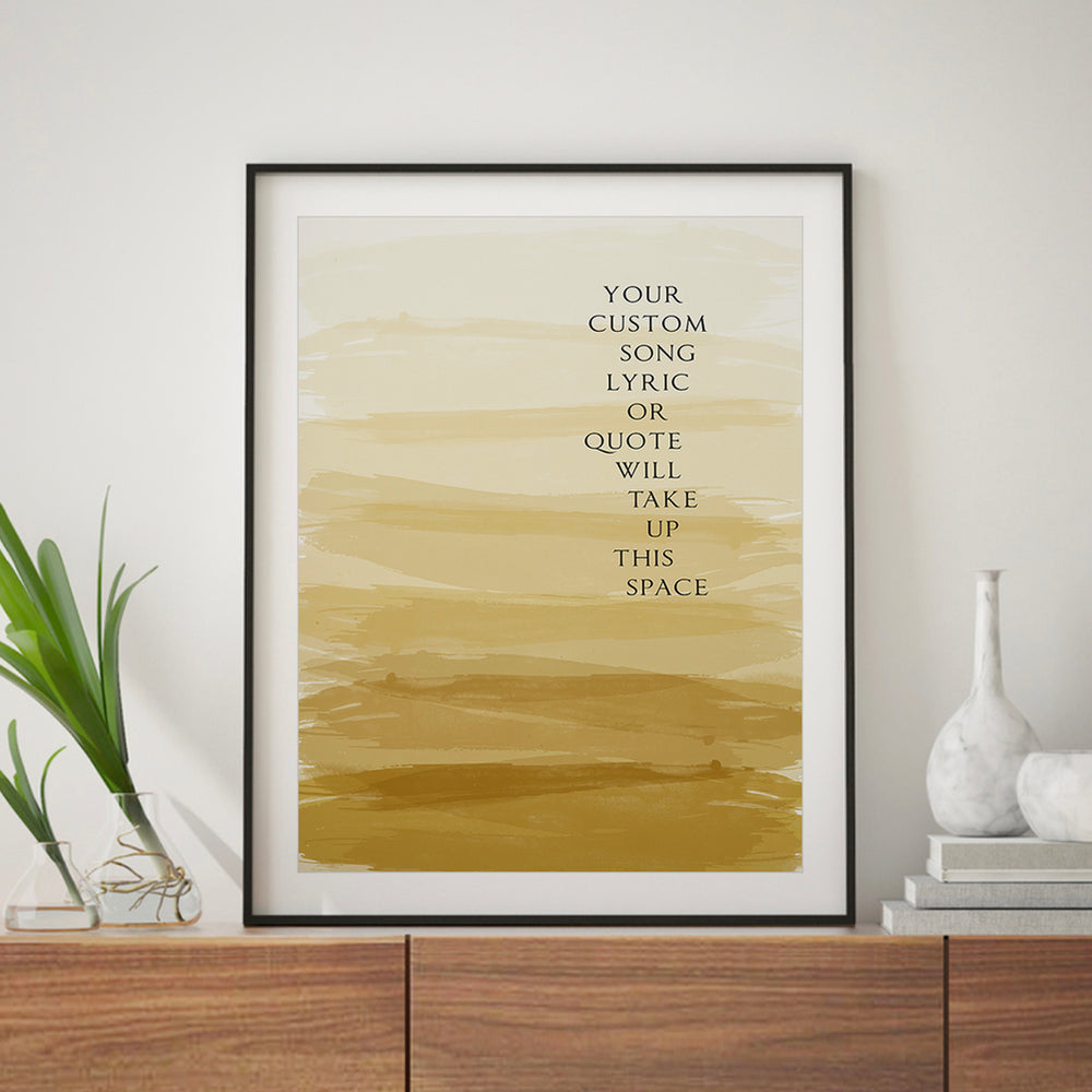 Custom Song Lyrics Art Print - Ombre Paint