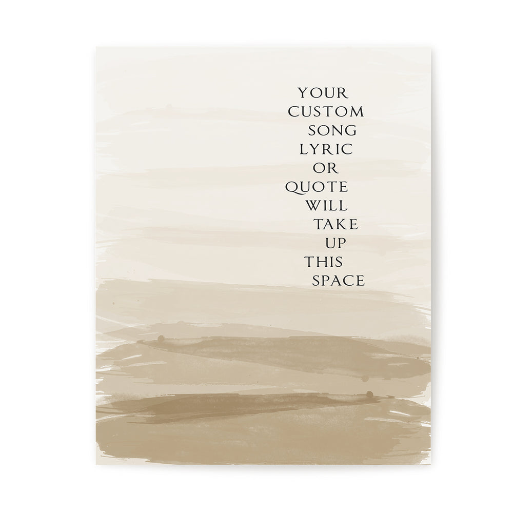 Custom Song Lyrics Art Print - Ombre Paint