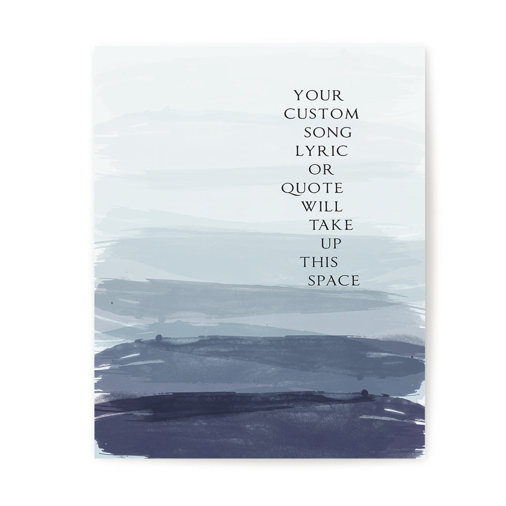 Custom Song Lyrics Art Print - Ombre Paint