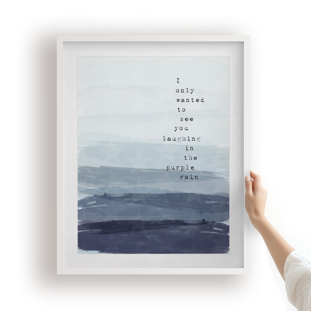 Purple Rain | Prince - Song Lyrics Wall Art Print Music Poster