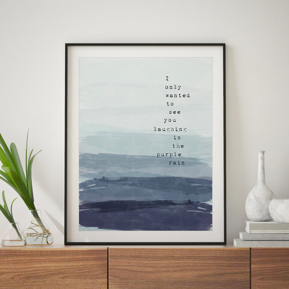 Purple Rain | Prince - Song Lyrics Wall Art Print Music Poster