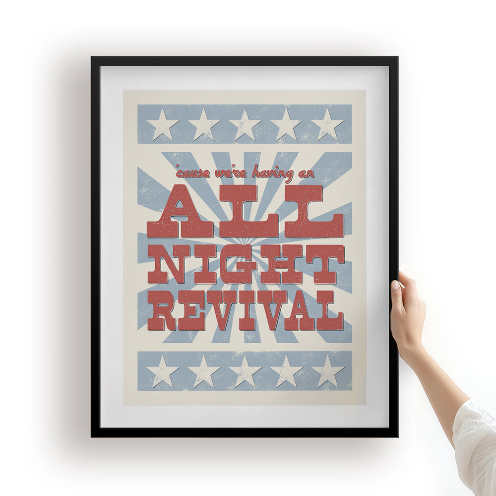 Revival | Zach Bryan - Americana Song Lyrics Wall Art Print