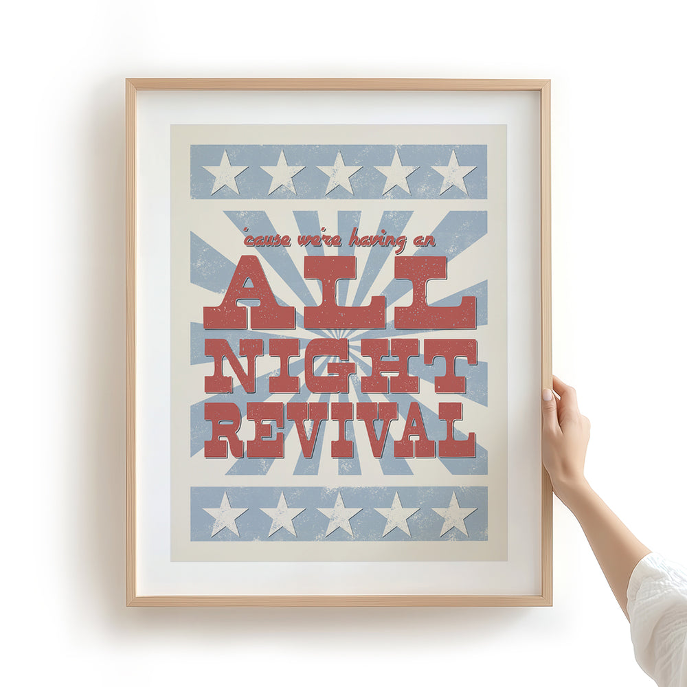 Revival | Zach Bryan - Americana Song Lyrics Wall Art Print
