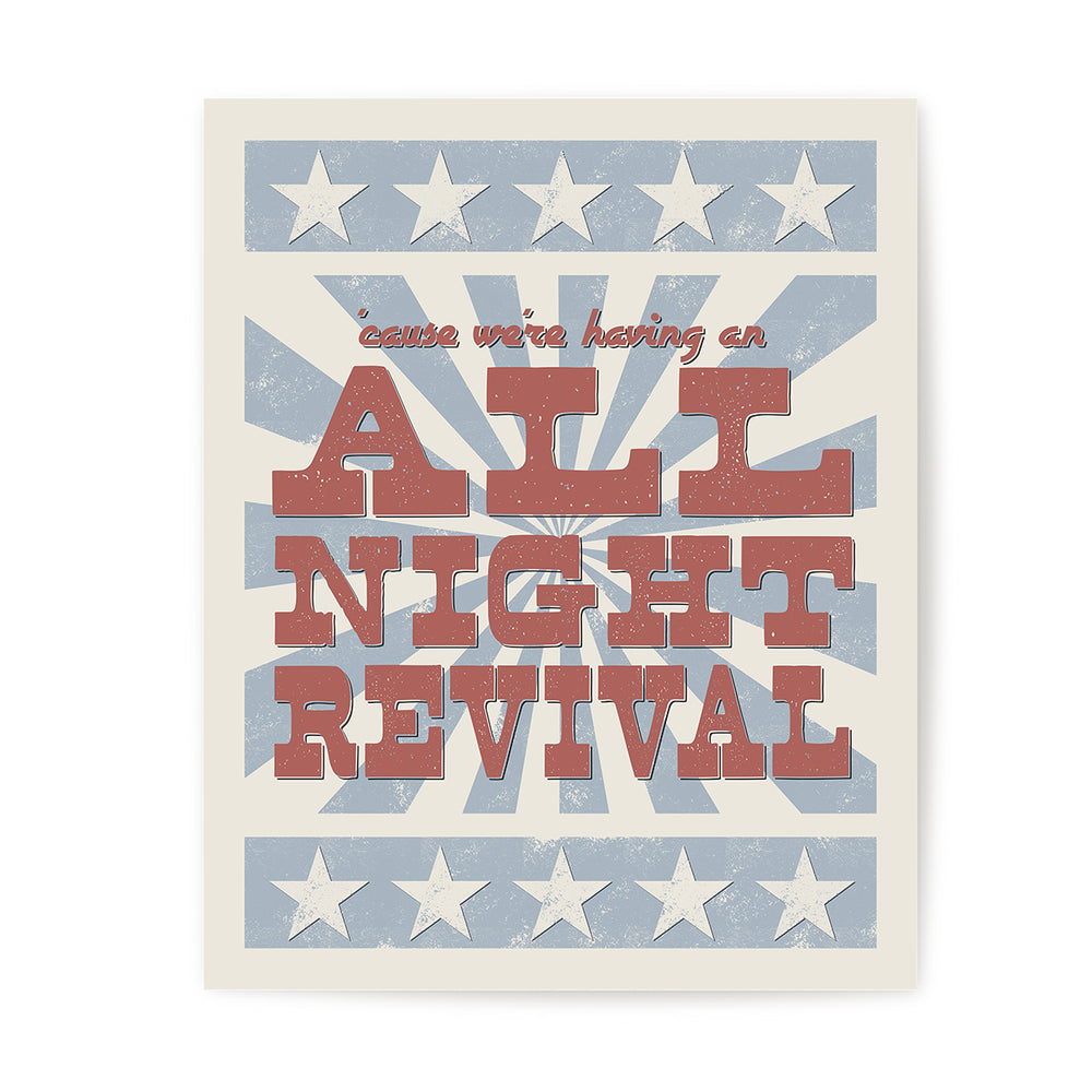 Revival | Zach Bryan - Americana Song Lyrics Wall Art Print