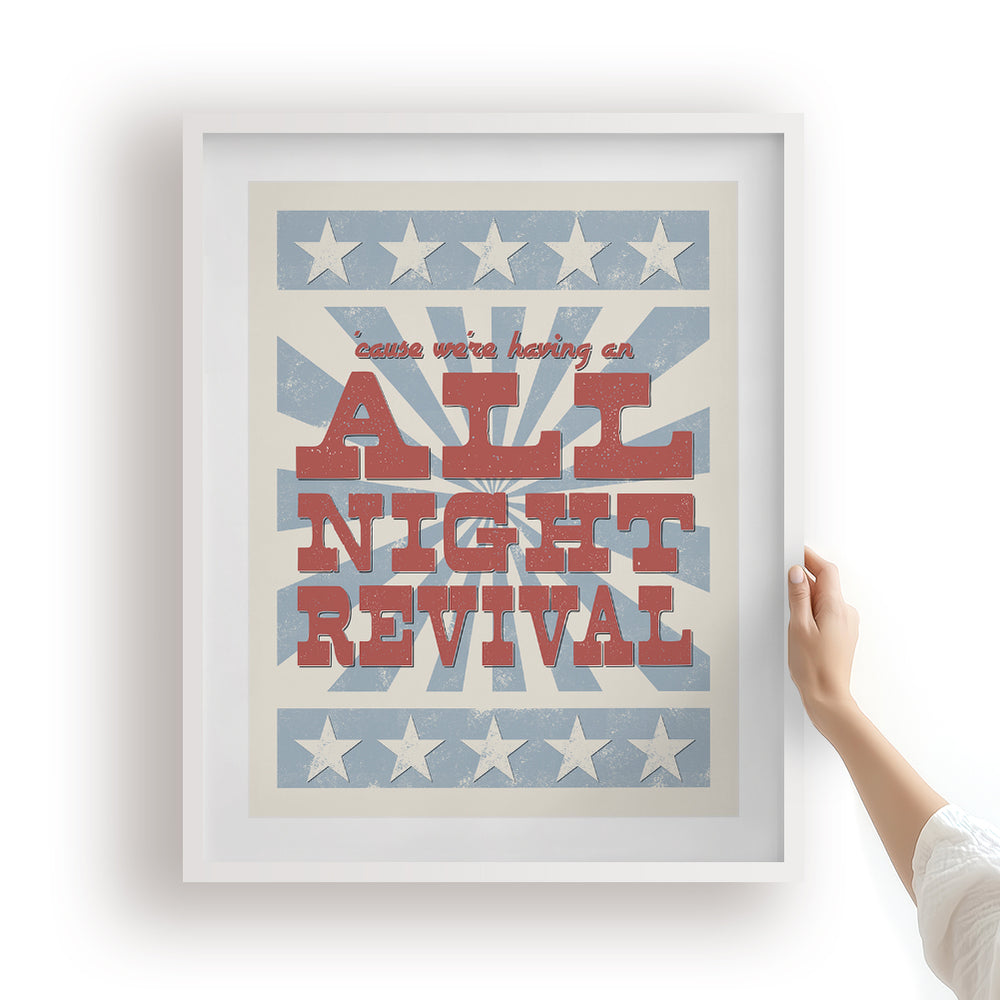 Revival | Zach Bryan - Americana Song Lyrics Wall Art Print